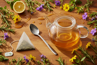 Vibrant Glass Teapot, Tea Spoon & Teabag