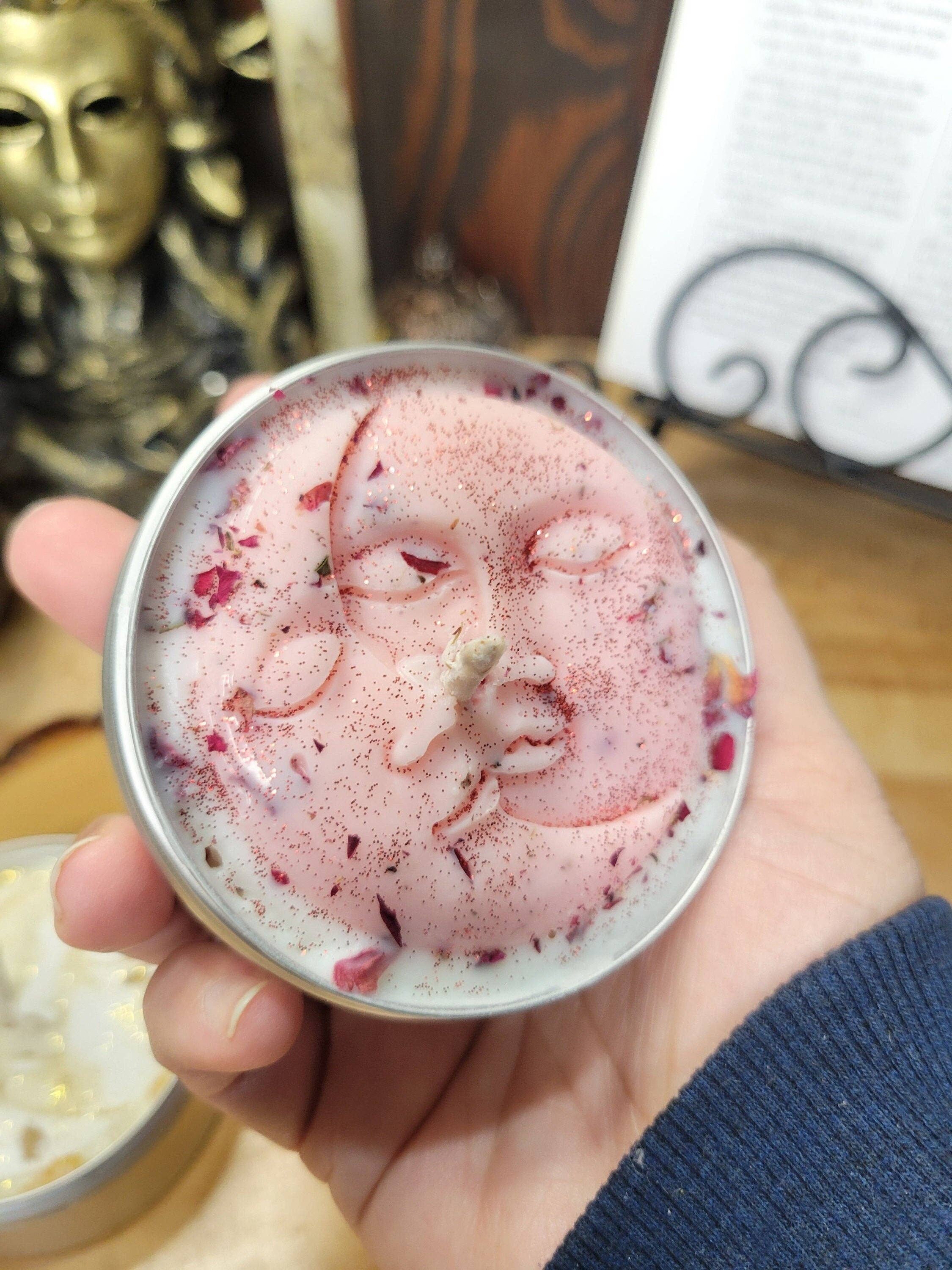 Soy Candles Moon Candle Flower Candles Scented Candle Sun and Moon Candles