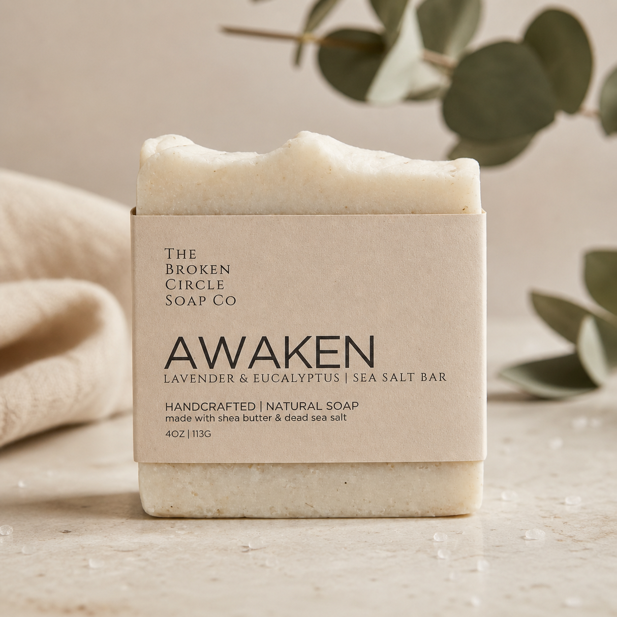 Awaken Sea Salt Soap | Lavender & Eucalyptus Natural Bar