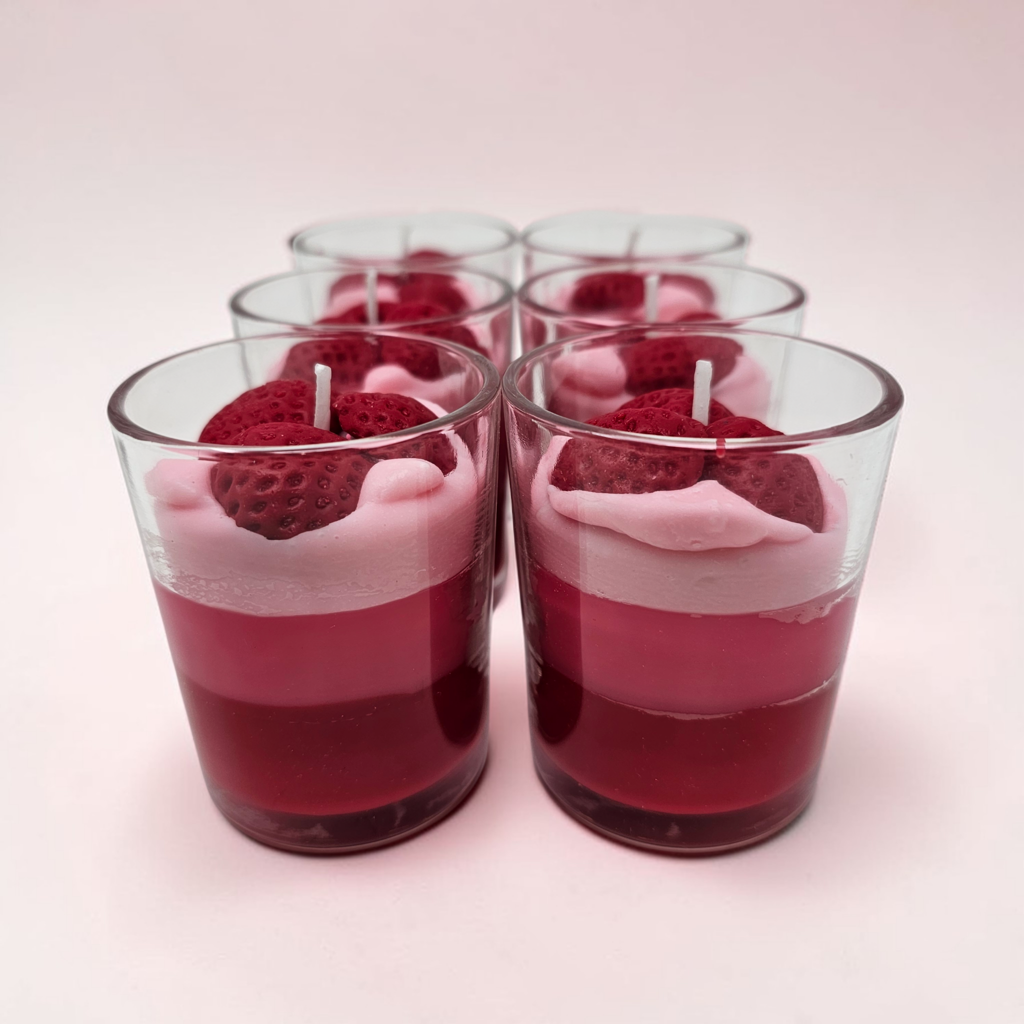 Shot Glass Votive Candles - Strawberry