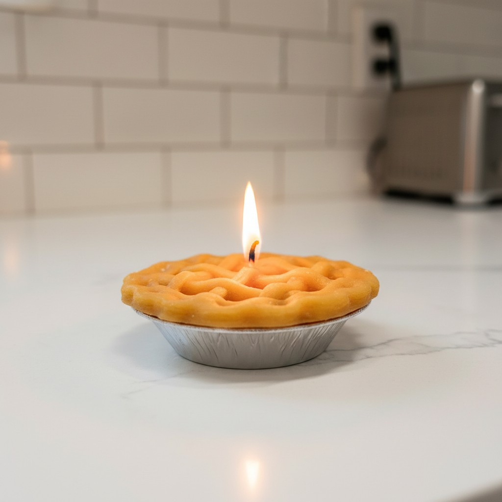 3" Pie Candle - Apple Pie with a Lattice Top