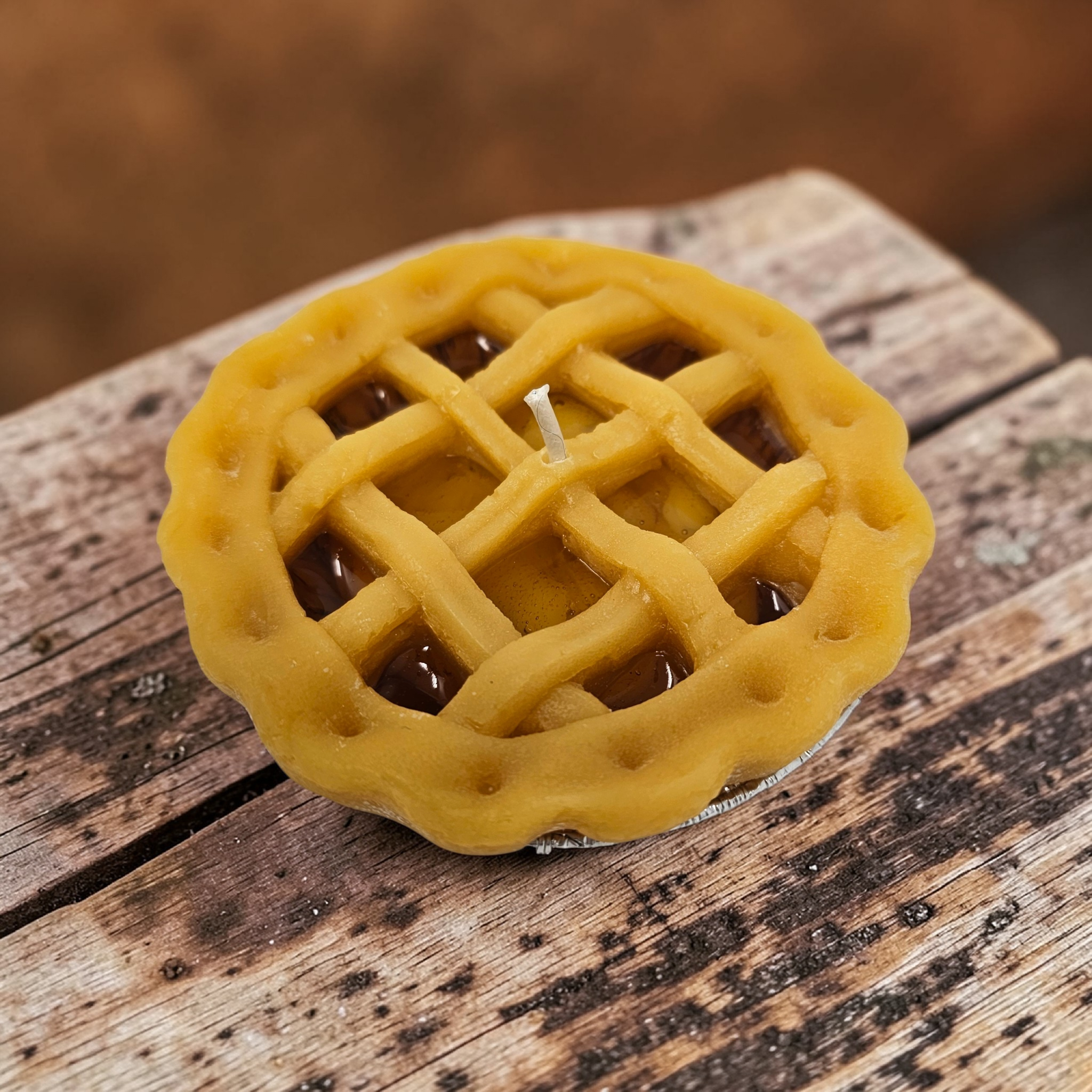 3" Pie Candle - Apple Pie with a Lattice Top