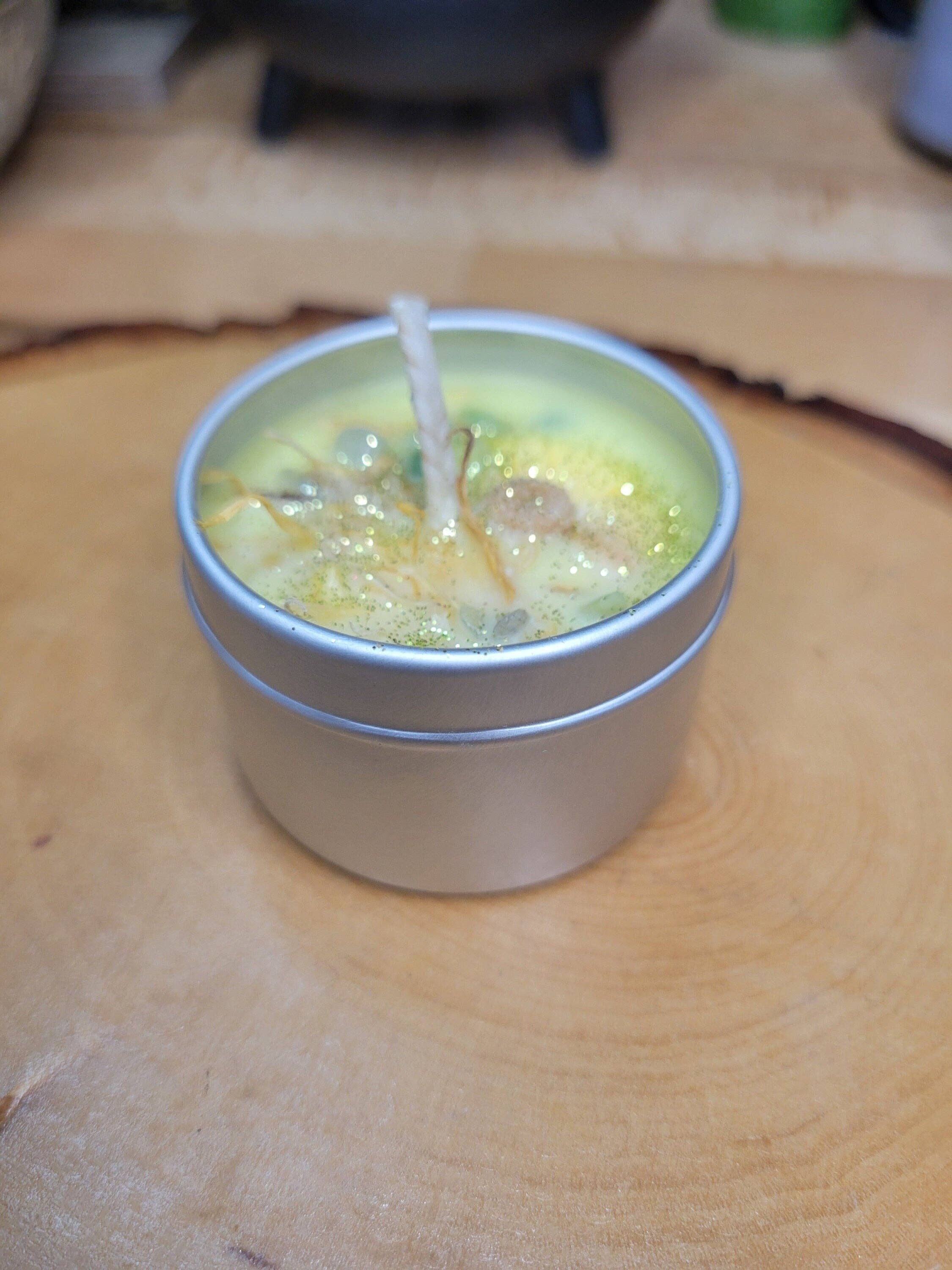 Sunflower Mini Candle,Tin Jar Small Candle Sample Soy Candle Hand-Poured Candle, Candle Gift, Flower Candle