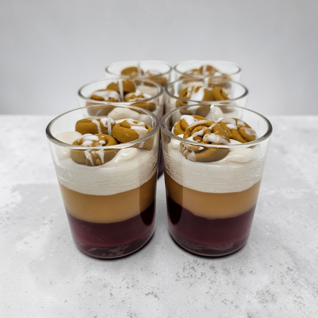 Shot Glass Candles - Cinnamon Bun Roll 2.75 oz