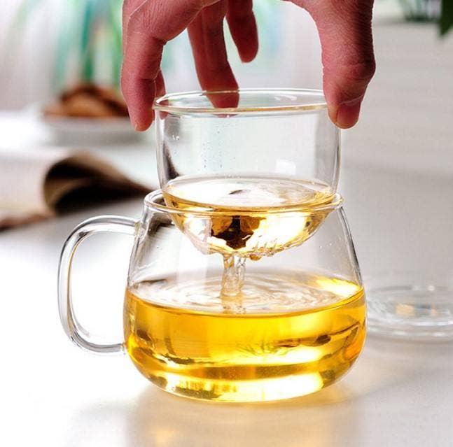 Clear Glass Tea Pot with Infuser and Lid, Borosilicate Large