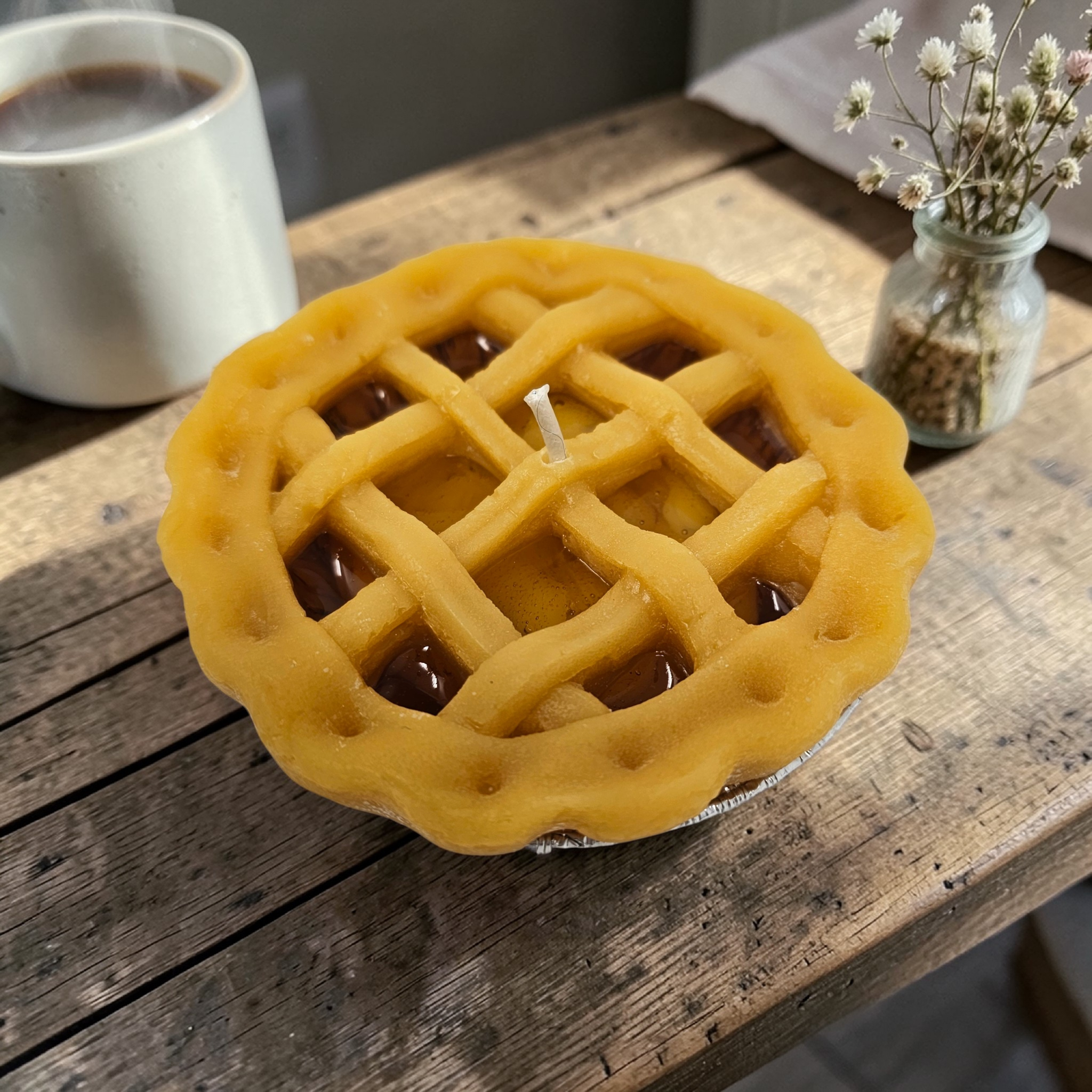 3" Pie Candle - Apple Pie with a Lattice Top